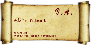 Vér Albert névjegykártya