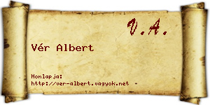 Vér Albert névjegykártya