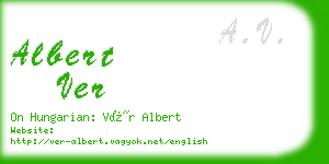albert ver business card